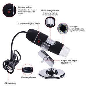 كاميرا 1600x بالمجهر الرقمي <span class=keywords><strong>USB</strong></span> <span class=keywords><strong>USB</strong></span> مع مكبر رقمي 8 LED - Product Image 4