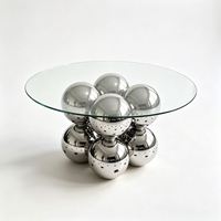 Grande table basse ronde en verre, table de salon moderne, vente en gros d'usine, prix bas, OEM ODM, table de salon spacieuse