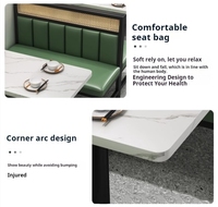 Ensemble de chaises de restaurant en rotin et table en bois, avec dossier en cannage naturel, canapé de restaurant, banquette, mobilier pour café et salon de thé