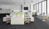 Mobilier de bureau moderne et modulaire en forme de L pour 4-10 personnes