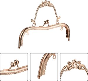 Uxcell Metal <b>Purse</b> Frames Pcs Kiss Lock Clasp Frame Embossed Clutch Frame With Handle For Coin <b>Purse</b> Sewing Bag Making DIY Craft - Product Image 4