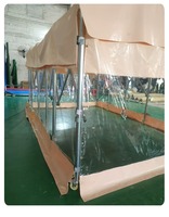 Tente commerciale robuste à roulettes avec parois en PVC et structure en acier galvanisé pour événements de restauration en plein air
