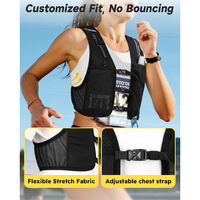 Gilet de course unisexe en polyester léger avec poche pour bouteille, bandes réfléchissantes, gilet de sport réglable