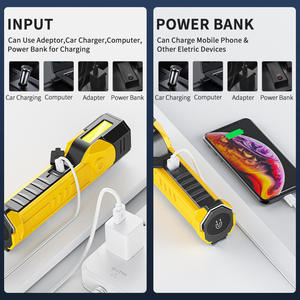 Lampe de travail multifonction Strong Wolf, batterie rechargeable 18650, LED COB, lampe torche portable avec aimant et clip - Product Image 5