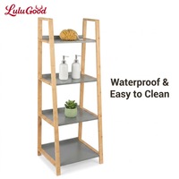 Étagère de rangement en bambou à 4 niveaux avec un design moderne pour la salle de bain, la chambre à coucher, le salon, les meubles de maison