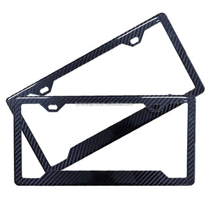 Nuevos colores de alta calidad 100% Marco de placa de matrícula de coche de fibra de carbono forjado Real/soporte dos agujeros - Product Image 5