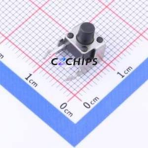 TC-6615-7-160G Tactile Switch Bent Lead Through Hole-4P,6x6mm Switch Single Pole Single Throw Round Button 1.6N Right Angle - Product Image 1