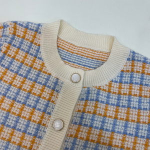 Knitwear Factory Tweed <strong>Jacket</strong> Blazer Round Neck Button up Single-Breasted Cardigan Women's Retro Loose Knitted Sweater <strong>Jacket</strong> - Product Image 3