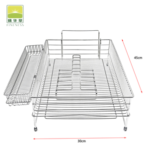 Étagère de rangement et d'organisation de cuisine avec panier égouttoir à vaisselle en acier inoxydable, support pour planches à découper et ustensiles de cuisine - Product Image 3