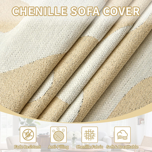 Housse de canapé <span class=keywords><strong>d</strong></span>'angle en chenille scandinave, extensible, lavable, imperméable, adaptée aux enfants, couverture intégrale à 360 degrés - Product Image 4