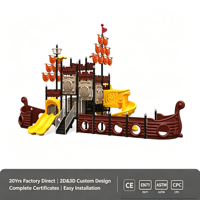 Aire de jeux pour enfants, grand toboggan, série bateau pirate, équipement de divertissement extérieur pour enfants