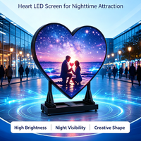 Écran LED en forme de cœur pour scène de mariage en intérieur P2.5, mur vidéo LED en forme de cœur romantique en couleur pour événements et expositions