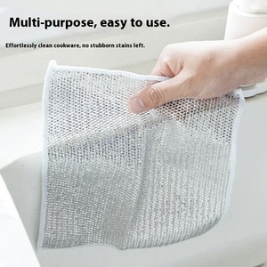 Vente directe usine : Chiffon en nylon argenté sans huile pour nettoyage de cuisinières et de plaques de cuisson en acier inoxydable - Product Image 6