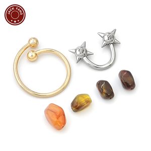 Conector de bikini, herrajes para trajes de baño, hebilla de forma irregular, para faldas y vestidos de mujer, decoración metálica personalizada, hebilla de anillo con cuentas - Product Image 2