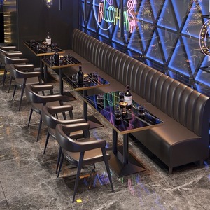 ชุดโซฟาหนังโค้งหรูหราสำหรับบาร์ ไนต์คลับ ร้านอาหาร คาเฟ่ เลานจ์ และเฟอร์นิเจอร์ร้านอาหาร - Product Image 2