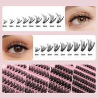 Kit de Pestañas de Visón Sintético 3D Hechas a Mano, Pre-cortadas en Segmentos, 16mm, Grosor Mixto, Caja al por Mayor, Extensión de Pestañas DIY, Marca Privada