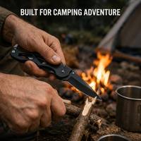 Couteau de poche pliable en acier inoxydable personnalisé avec logo OEM, multi-outils pour le camping, la randonnée, la survie, l'EDC et les activités de plein air