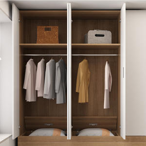 Ensemble de chambre à coucher modulaire commercial peu encombrant avec lit en bois et armoire pour petit appartement de location Airbnb - Product Image 6