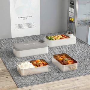 Heating 304 Stainless Steel <b>Insulated</b> Bento <b>Lunch</b> <b>Box</b> Digital Control Timer Function Water-Free Plug-in for Household - Product Image 3