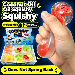 Fruit-style Coconut <b>Oil</b> Squeeze Stress Ball Non-rebound Stress Relief Toy Small Gift for Boys and Girls 15 Years Old - Product Image 5