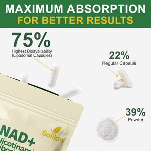 NAD + nikotinamide Riboside Resveratrol sehat kulit seluler fungsi penuaan mendukung NAD level 120 kapsul suplemen makanan - Product Image 2