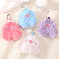 Porte-clés en peluche monstre pastel minimaliste, créature mignonne et moelleuse, décoration de sac pour usage quotidien et cadeaux
