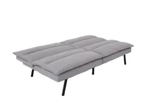 Nisco 3 Inch Memory Foam Small Split-back Sofa Grey Twin Futon Sofa Bed Futon Convertible Sofa Bed With Metal Leg