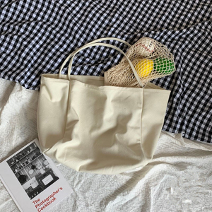 Logo personnalisé grande capacité coton blanc plaine grands sacs à provisions réutilisable personnalisé sac fourre-tout en toile avec poignée 23 - Product Image 4