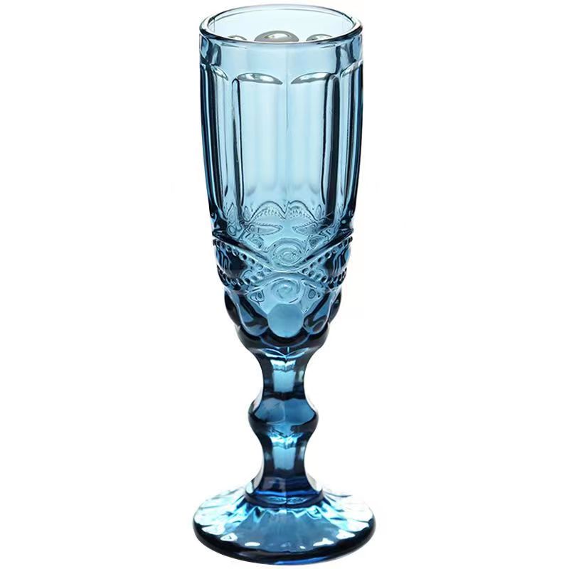 Solid glass drinking cups popular wholesale tall and thin diamond glass cups