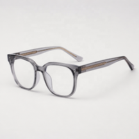 Lunettes d'ordinateur carrées classiques grises anti-lumière bleue, monture TR90, montures de lunettes en acétate, montures de lunettes de vue, vente en gros