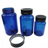 Vente en gros de flacons en verre pharmaceutiques à col large bleus de 75 ml, 100 ml, 120 ml, 150 ml, 200 ml, 250 ml, 300 ml, 400 ml, 500 ml, contenants pour pilules