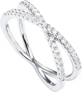 Fashion women fine jewelry ring 925 sterling silver rings for girls rose gold plated rings