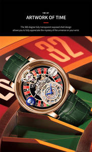 2023 PINDU <span class=keywords><strong>montre</strong></span> hommes doré bleu céleste Roulette montres à Quartz homme pour cuir hommes d'affaires <span class=keywords><strong>montre</strong></span> temps réglable - Product Image 6