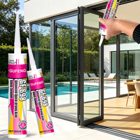 GF698 Vente directe d'usine, mastic transparent haute performance, colle silicone acide pour le collage du verre et des fenêtres