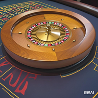 QINLONG Roue de Roulette de Jeu Professionnelle de Luxe Simple Zéro Double Zéro 18 Pouces en Bois Massif Haute Qualité Vente Directe Usine