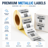 Rouleau d'étiquettes autocollantes personnalisées en feuille métallique avec code-barres et code QR pour la logistique d'entrepôt, la vente au détail, les actifs, l'OEM et la vente en gros