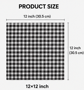 Hojas de Papel Antigrasa a Cuadros Negros, Grado Alimenticio, Impermeables, Antiadherentes, 100 Unidades para Envolver Alimentos - Product Image 2