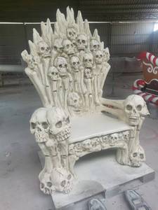 Trône de crâne hanté géant pour l'extérieur, grand fauteuil d'exposition d'<span class=keywords><strong>Halloween</strong></span>, <span class=keywords><strong>décoration</strong></span> sur le thème de l'horreur, attractions hantées - Product Image 2