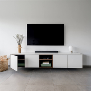 Mueble de TV Flotante para Sala de Estar, con Almacenamiento Modular, Panel de Grado ENF, Listo para Armar, para Apartamento - Product Image 1