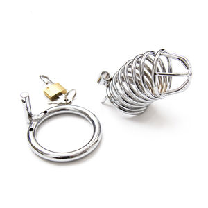 Запираемый замок пениса, стальная клетка для пениса, металлическое кольцо, устройство целомудрия, секс-игрушки для мужчин, секс-шоп - Product Image 2