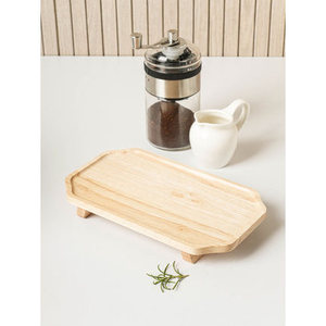 Vassoio per utensili in legno e gomma onda politonale resistente ed elegante - Product Image 1