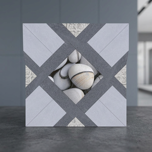 Carreaux de sol en céramique semi-mat effet pierre métallique 40x40cm, porcelaine émaillée, pour la décoration intérieure de salle de bain - Product Image 2