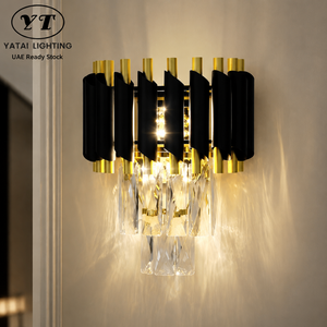 Lámpara de pared acrílica moderna, metal negro dorado, decorativa para interiores, para dormitorio, sala de estar, hotel, E27, 2W, 3000K, 4500K, 6000K - Product Image 1