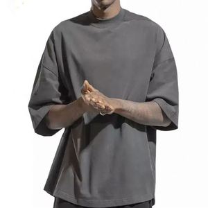 Camisetas de Algodón 100% de Punto Grueso, Transpirables, con Logotipo Personalizado, Tallas Grandes para Hombre, 240g, Oversize, Ecológicas, Bordadas - Product Image 5