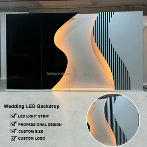 Светодиодный акриловый фон LEDA в современном черно-белом полосатом дизайне для свадебной сцены и декора - Product Image 4