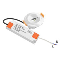 Plafonnier LED circulaire encastré haute luminosité 3W, panneau d'éclairage d'urgence 200 lumens, mini spot LED encastré