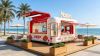 Kiosques de restaurant, bars, magasins mobiles, bureaux et remorques alimentaires préfabriqués en structure acier moderne pour appartements, hôtels et villas