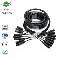 Câble de microphone tressé multi-cœurs à 8 canaux avec gaine en PVC et connecteurs XLR pour console de mixage et connexion de signal d'amplificateur