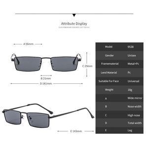 Lunettes de soleil rectangulaires à petite monture pour hommes et femmes, logo personnalisé, nouvelle mode 2025, UV400, en alliage, style carré - Product Image 6