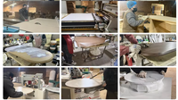 Ensemble de table basse ronde moderne Titan avec base conique robuste, plateau en MDF, durable et facile à assembler, meubles de salon
